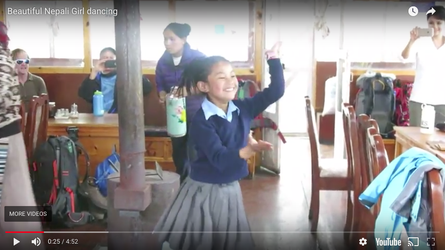 A young dancer from the Everest region of Nepal