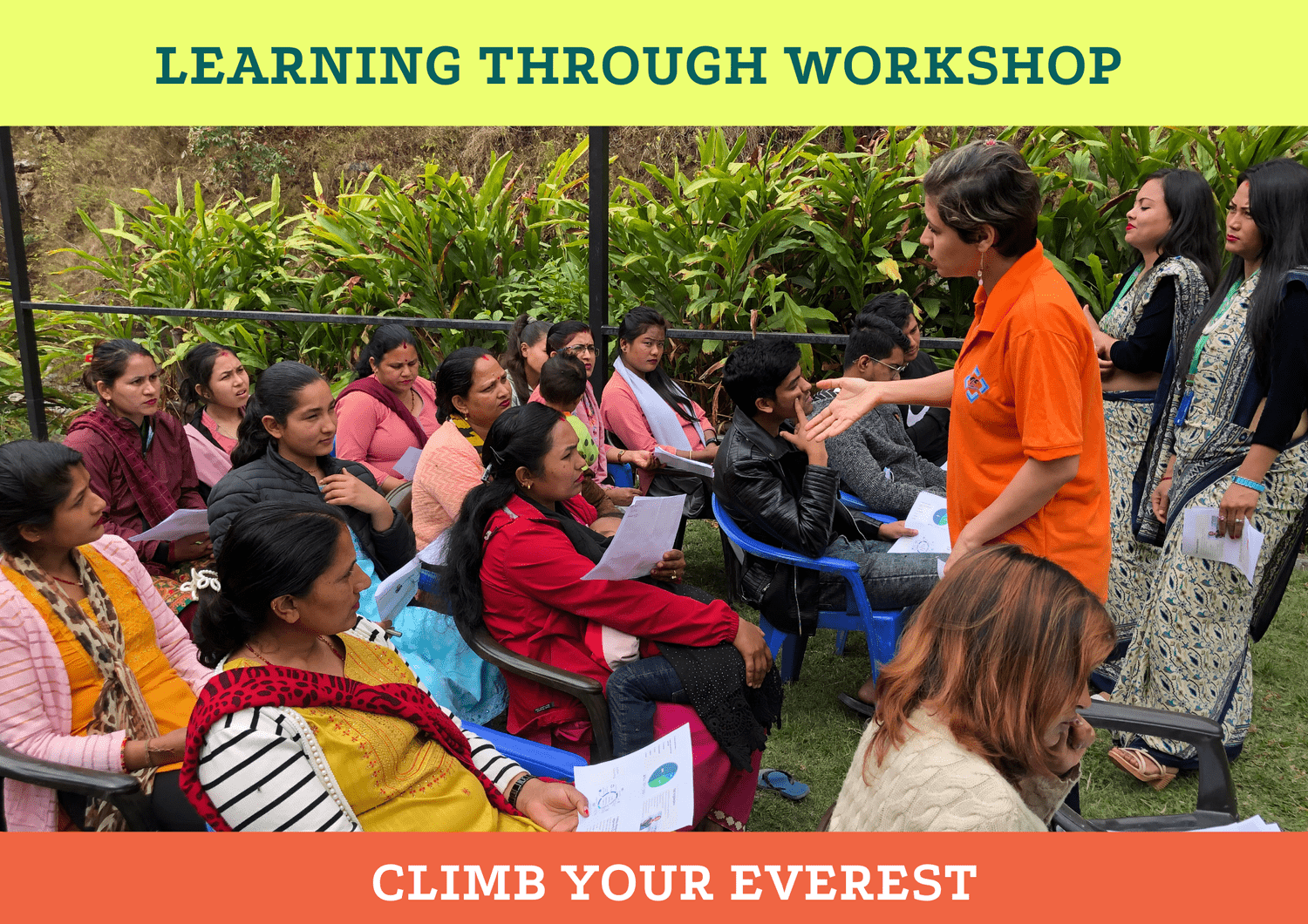 Women working together during a Climb Your Everest workshop